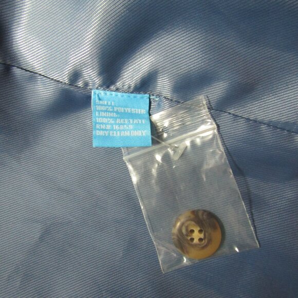 J McLaughlin Cream Blue Gingham Plaid Long Jacket Coat Womens Size S Statement - Picture 7 of 9